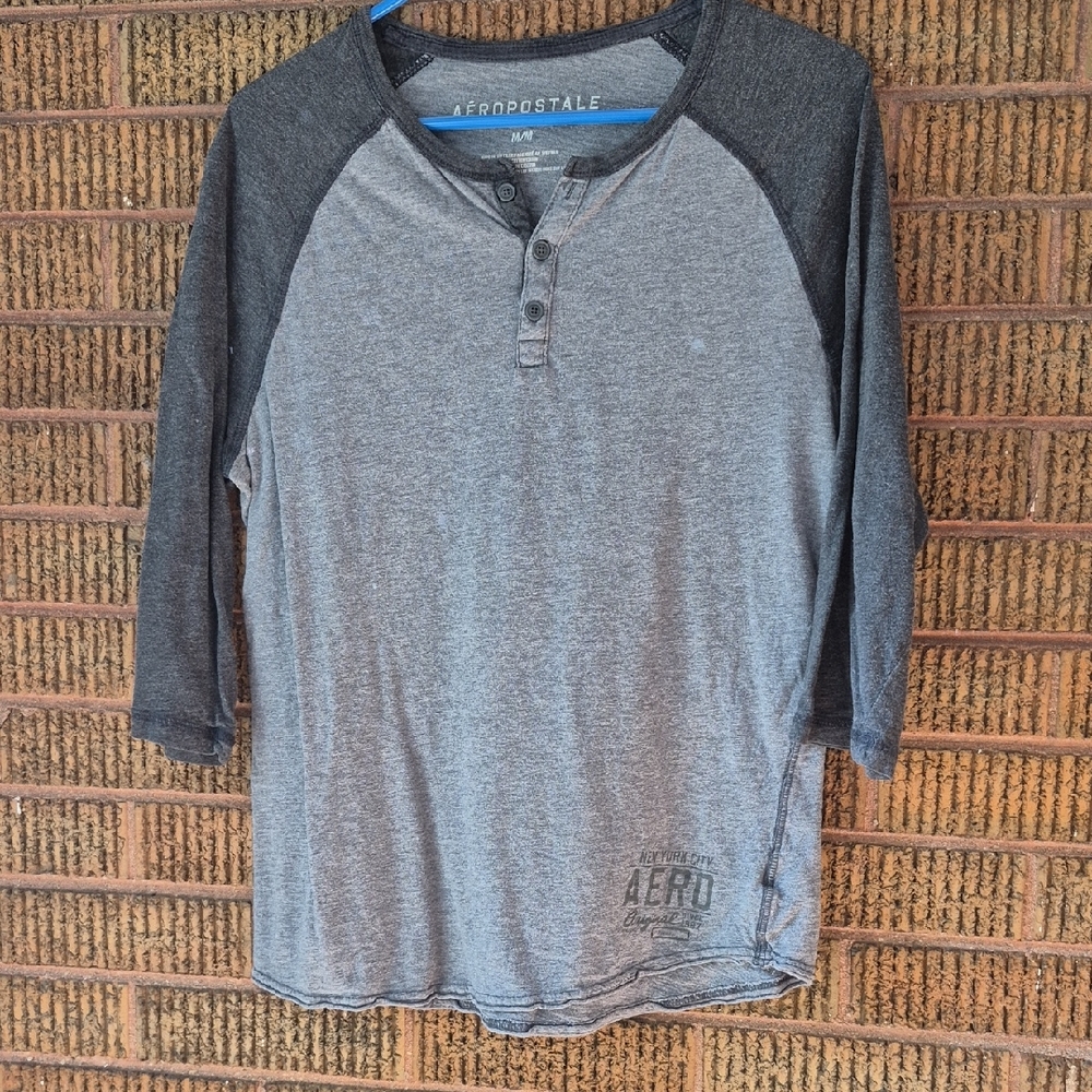 Aeropostale Charcoal and Gray Raglan Shirt